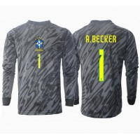 Fotbalové Dres Brazílie Alisson Becker #1 Brankářské Venkovní Copa America 2024 Dlouhý Rukáv
